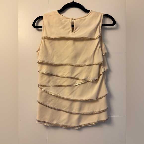 Cream and gold Michal Kors silk top - Picture 2 of 5